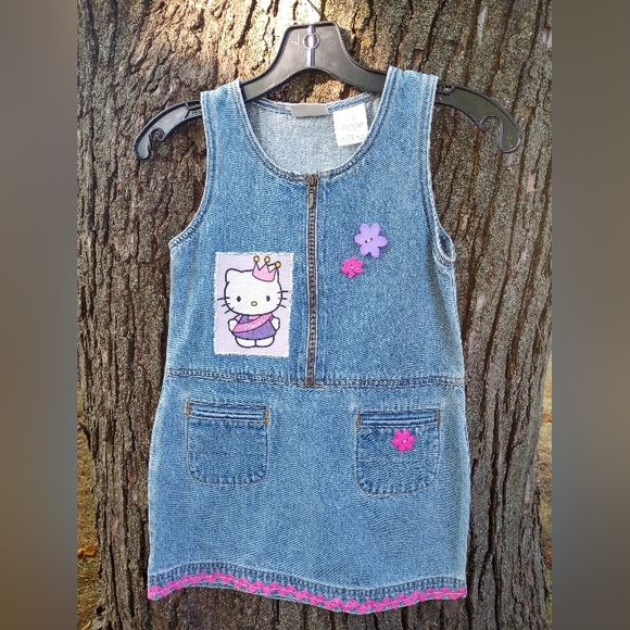 Hand Crafted Other - Handmade Hello Kitty embellished denim dress